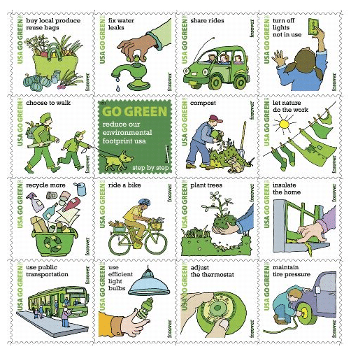 Go Green stamps, 2011.