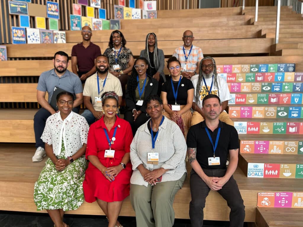 Aminah with frontline community representatives and members the Office of the UN High Commissioner for Human Rights