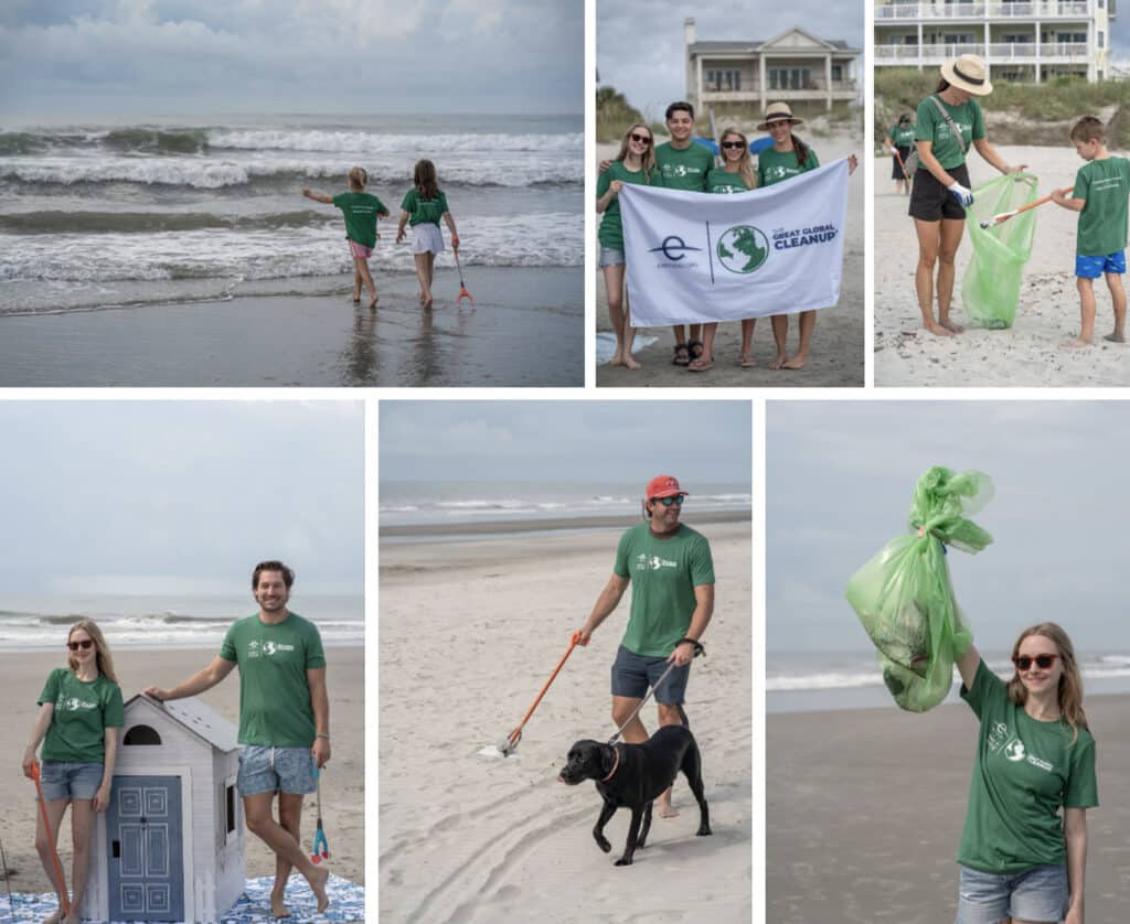 Photo 1: Kids holding the trash grabbers walking towards the ocean
Photo 2: (From Left to Right) Amanda Seyfried, Michael Karapetian, Anne Hoehn, Maureen North, holding an EARTHDAY.ORG and Great Global Cleanup Banner
Photo 3: Maureen North and her son picking up trash
Photo 4: Amanda Seyfried and Greg Conover next to a Make It Cute Playhouse
Photo 5: Volunteer and his dog picking up trash on the beach
Photo 6: Amanda Seyfried holding up a bag of trash she collected
