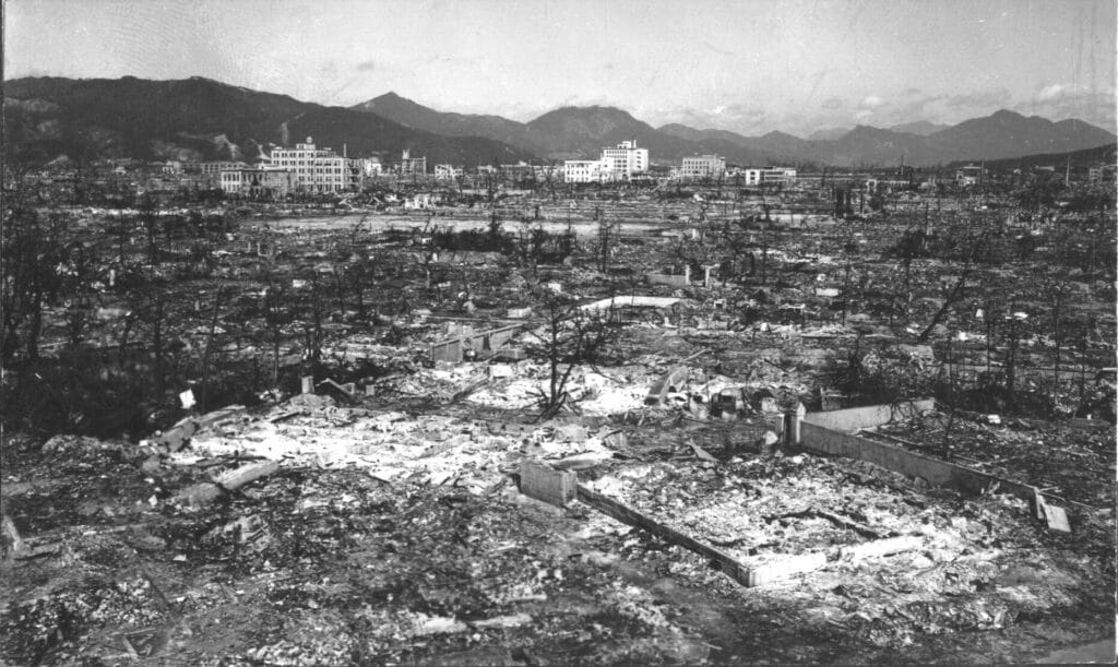 Hiroshima after nuclear bombing.
