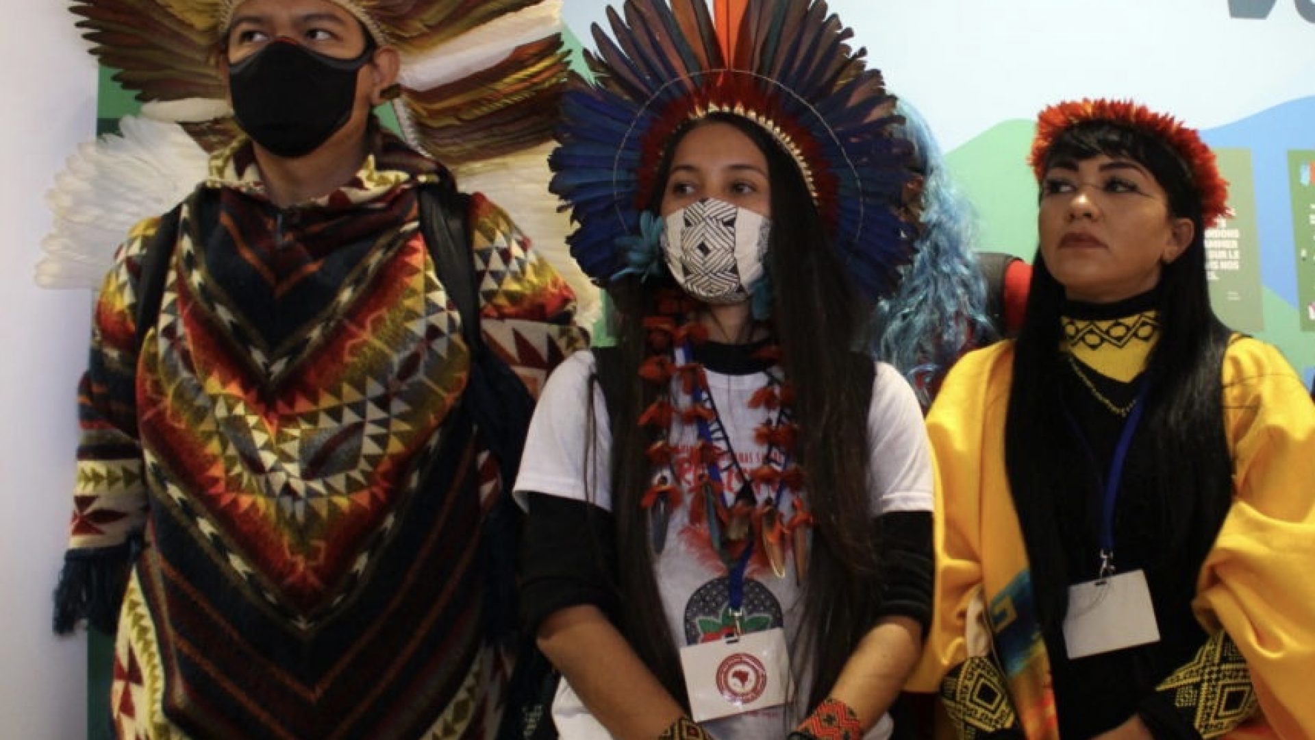 Indigenous activists at Coalition press conference at COP26